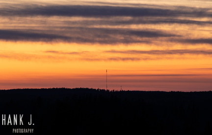 Radio mast at sunset